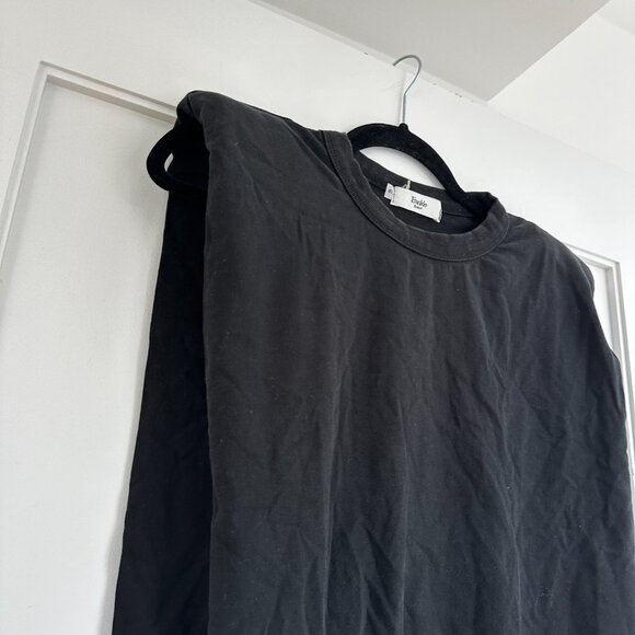 The Frankie Shop EVA Black Muscle Tee Cotton Sz Small Padded Shoulders Crew Neck - Picture 6 of 9